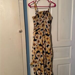 Floral Yellow and Black Jumpsuit